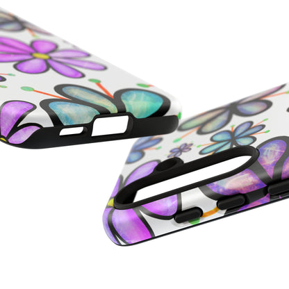 Whimsical Lavender Floral Samsung Galaxy Case – Ultra-Slim, High-Gloss Finish