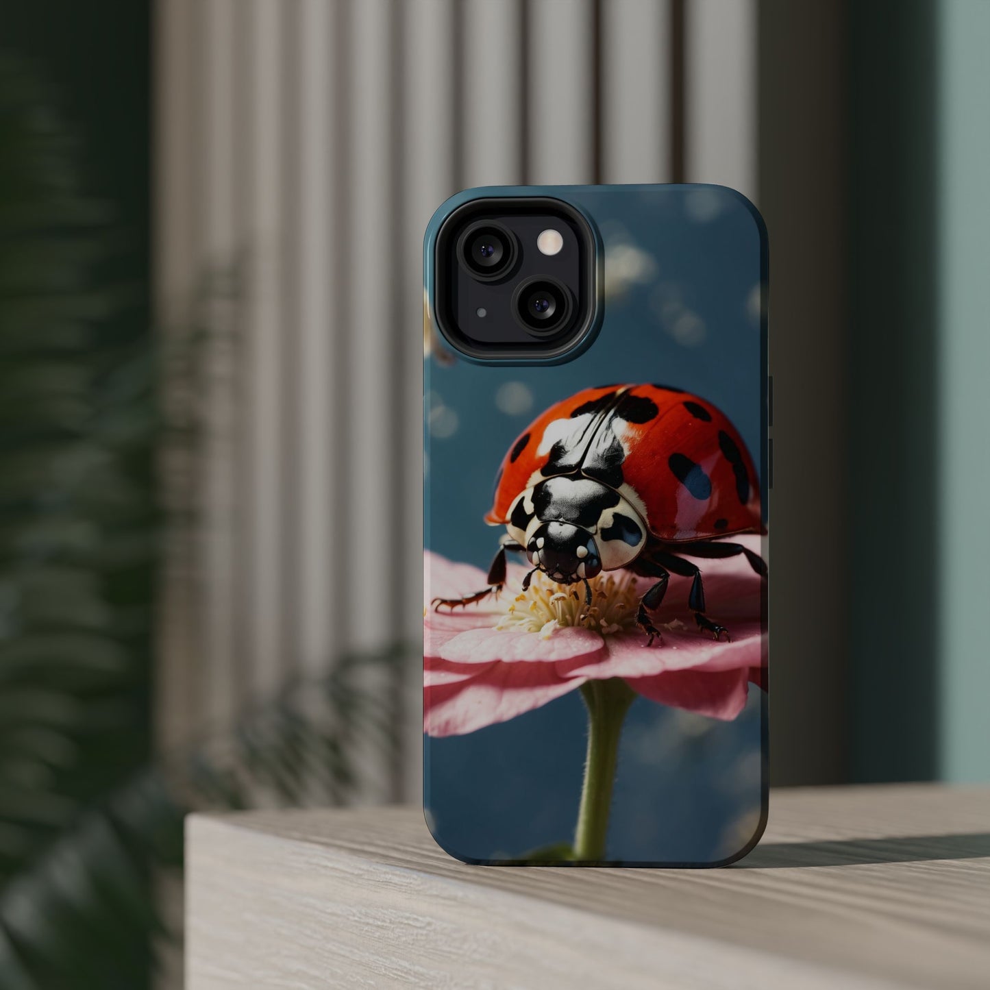 MagSafe iPhone Case: Floral Ladybug Delight