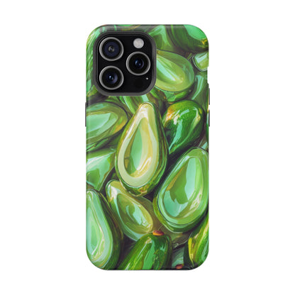 Glossy Avocado MagSafe iPhone Case – Sleek Green 3D Fruit Design, Durable and Stylish