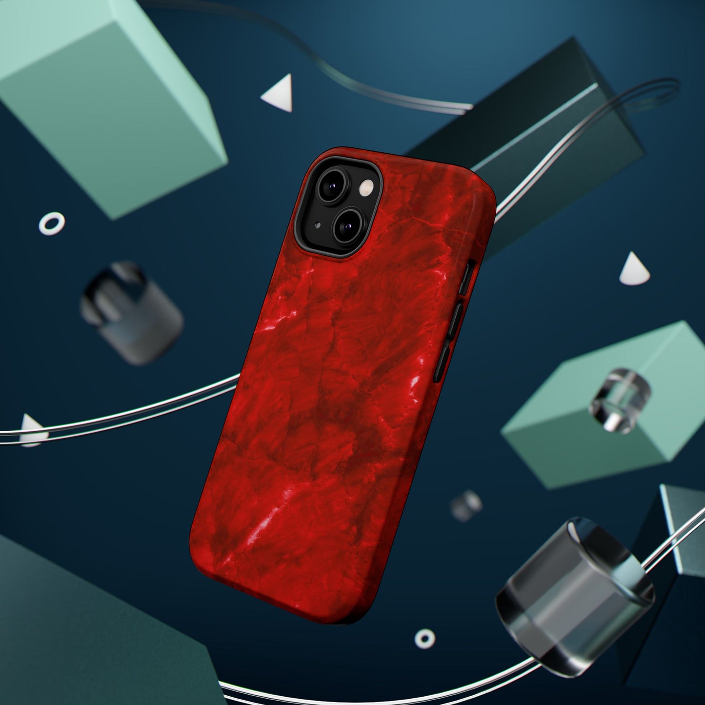 Bold Red Marble MagSafe iPhone Case – Luxe Design Meets Magnetic Precision