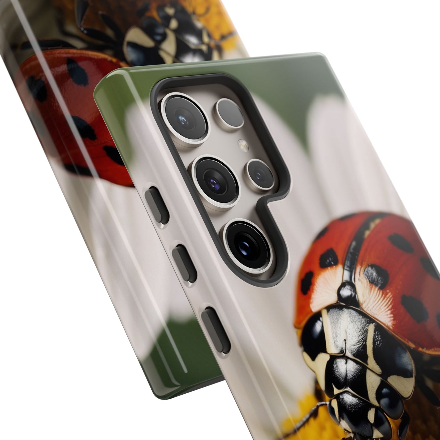 Samsung Galaxy Case: Ladybug on White Daisy