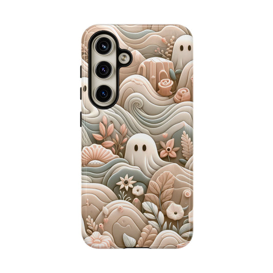 Boho Ghost Phone Case - Aesthetic Floral Protection