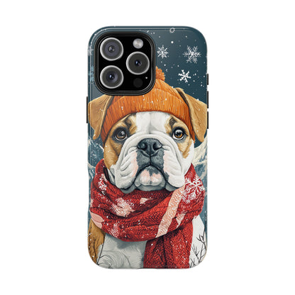 Cozy French Bulldog iPhone Case – Rustic Fireplace Protective Cover