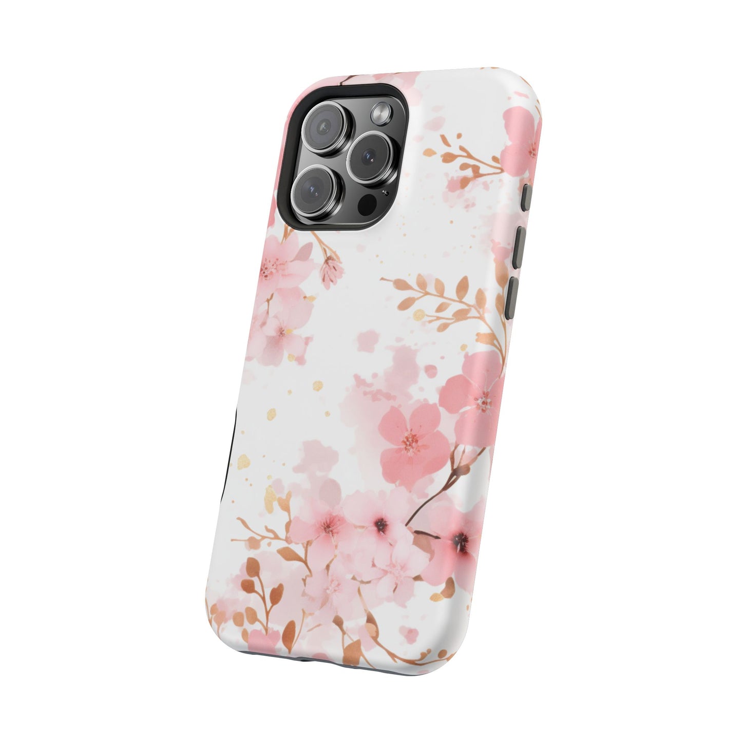 Soft Pink Cherry Blossom MagSafe Case – Floral Elegance with Wireless Charging