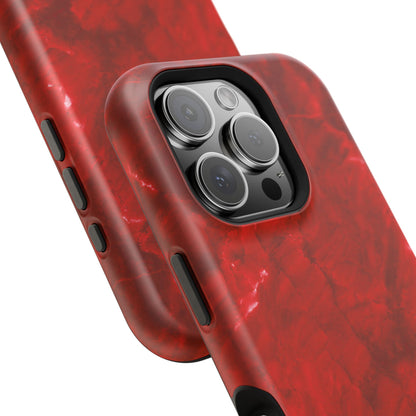 Bold Red Marble MagSafe iPhone Case – Luxe Design Meets Magnetic Precision