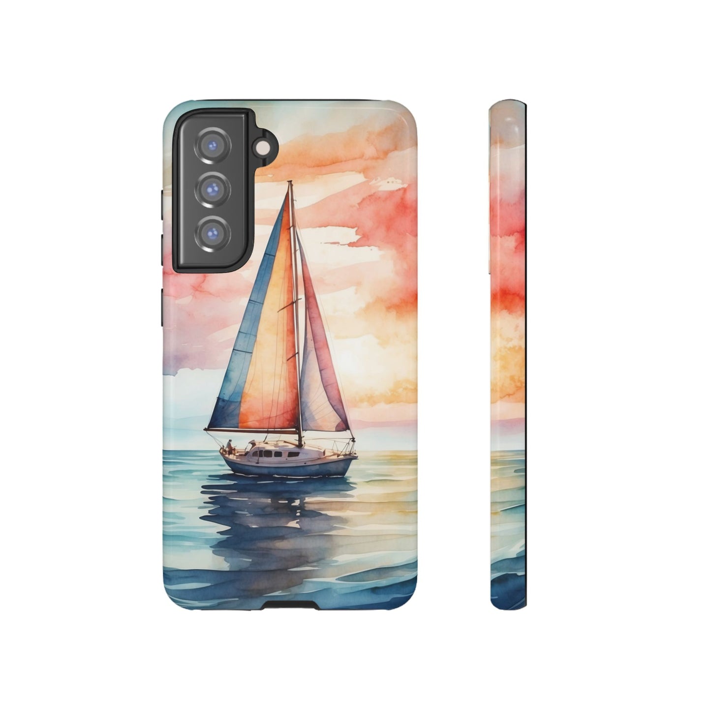 Sailboat Sunset Samsung Galaxy Case – Vibrant Watercolor Design