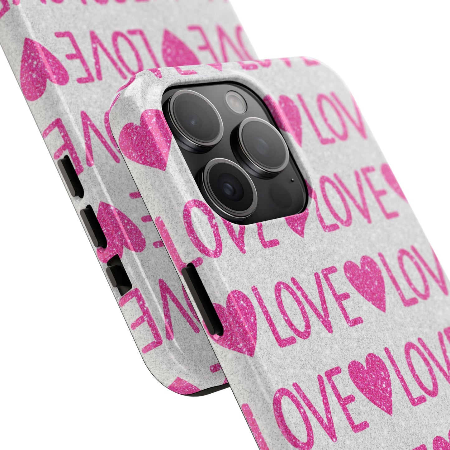 Pink Glitter Love Pattern – iPhone Series Case