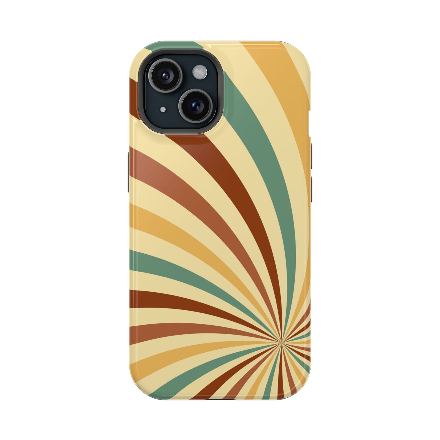 Earthy Retro Swirl MagSafe iPhone Case – Dual-Layer Protection with 70s-Inspired Earth Tones