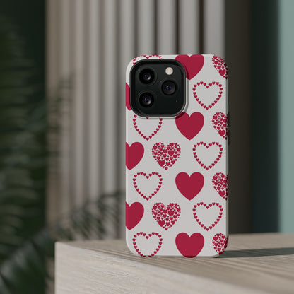 Clustered Pink Hearts MagSafe iPhone Case