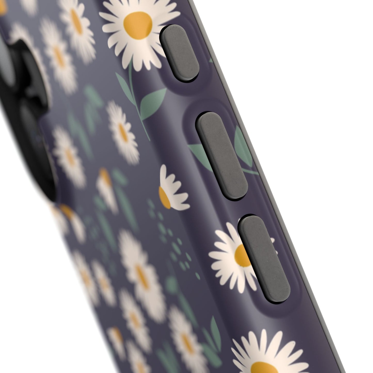 Midnight Daisy MagSafe iPhone Case – Dark Navy Floral Design, Slim and Protective