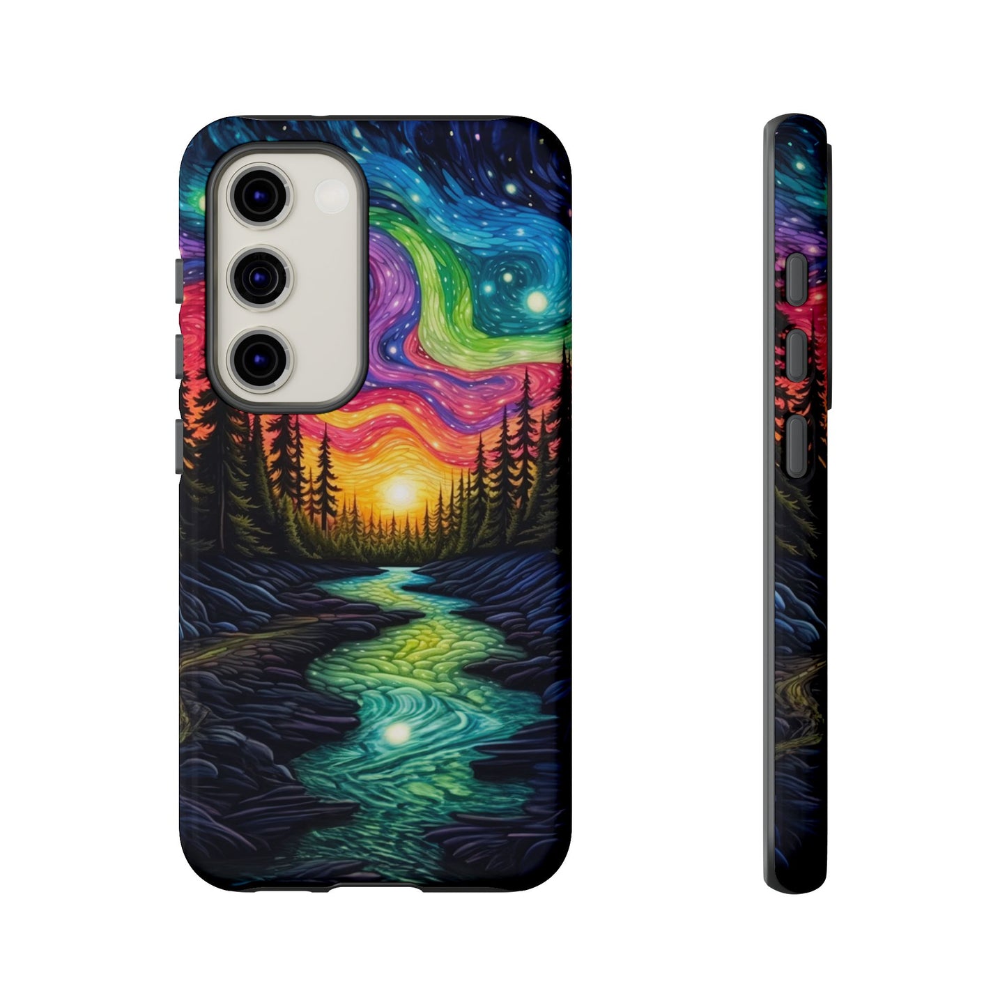 Celestial Nightscape Samsung Galaxy Case – Vibrant River and Starry Sky Design