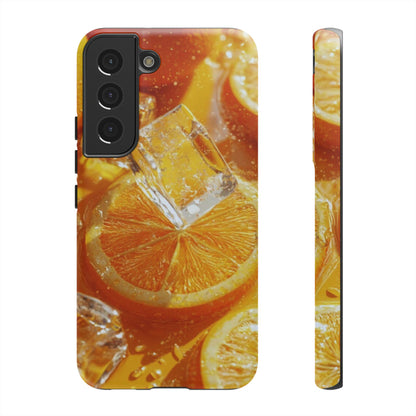 Citrus Orange Splash Samsung Galaxy Case – Dual-Layer Tough Protection, Vibrant Summer Design