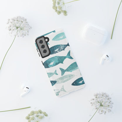 Vintage Blue Fish Print - Samsung Galaxy Series Case