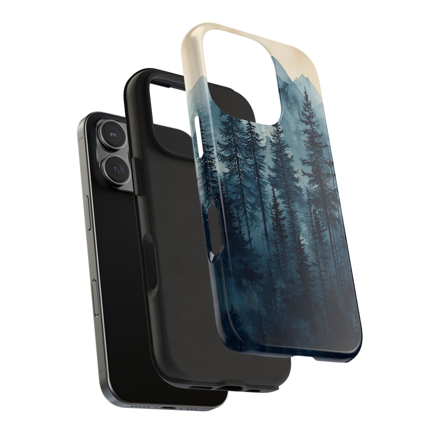 Misty Forest iPhone Case - Nature-Inspired Mountain Scene Protective Cover