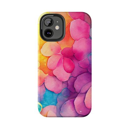 Sunset Petals Watercolor iPhone Case – Slim Design, Glossy Finish