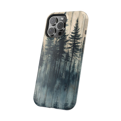 Misty Forest MagSafe iPhone Case - Rustic Nature-Inspired Protective Cover