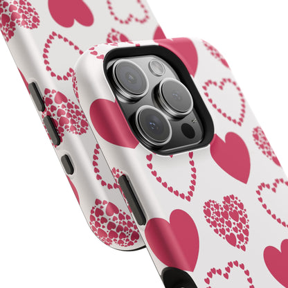 Clustered Pink Hearts MagSafe iPhone Case