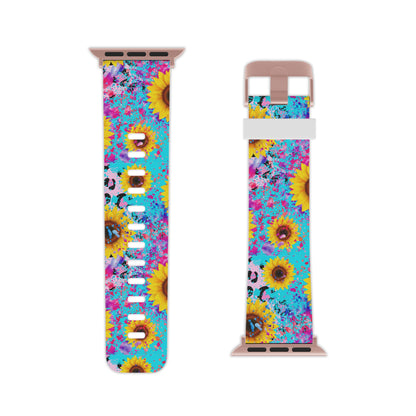 Bright Sunflower Pop Art Apple Watch Band