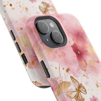 Blush Pink Floral Butterfly - MagSafe iPhone Case