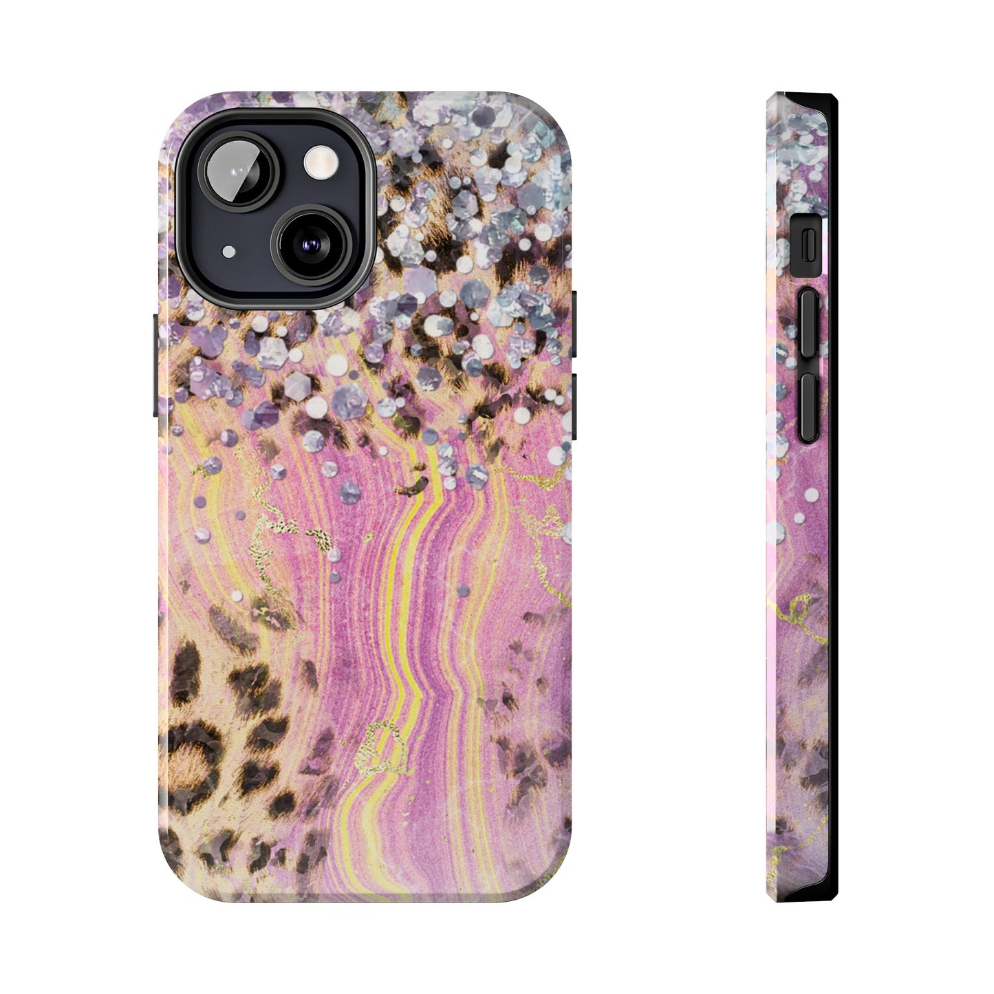 Crystal Glam Leopard - iPhone Series Case with Glitter and Gem Accents