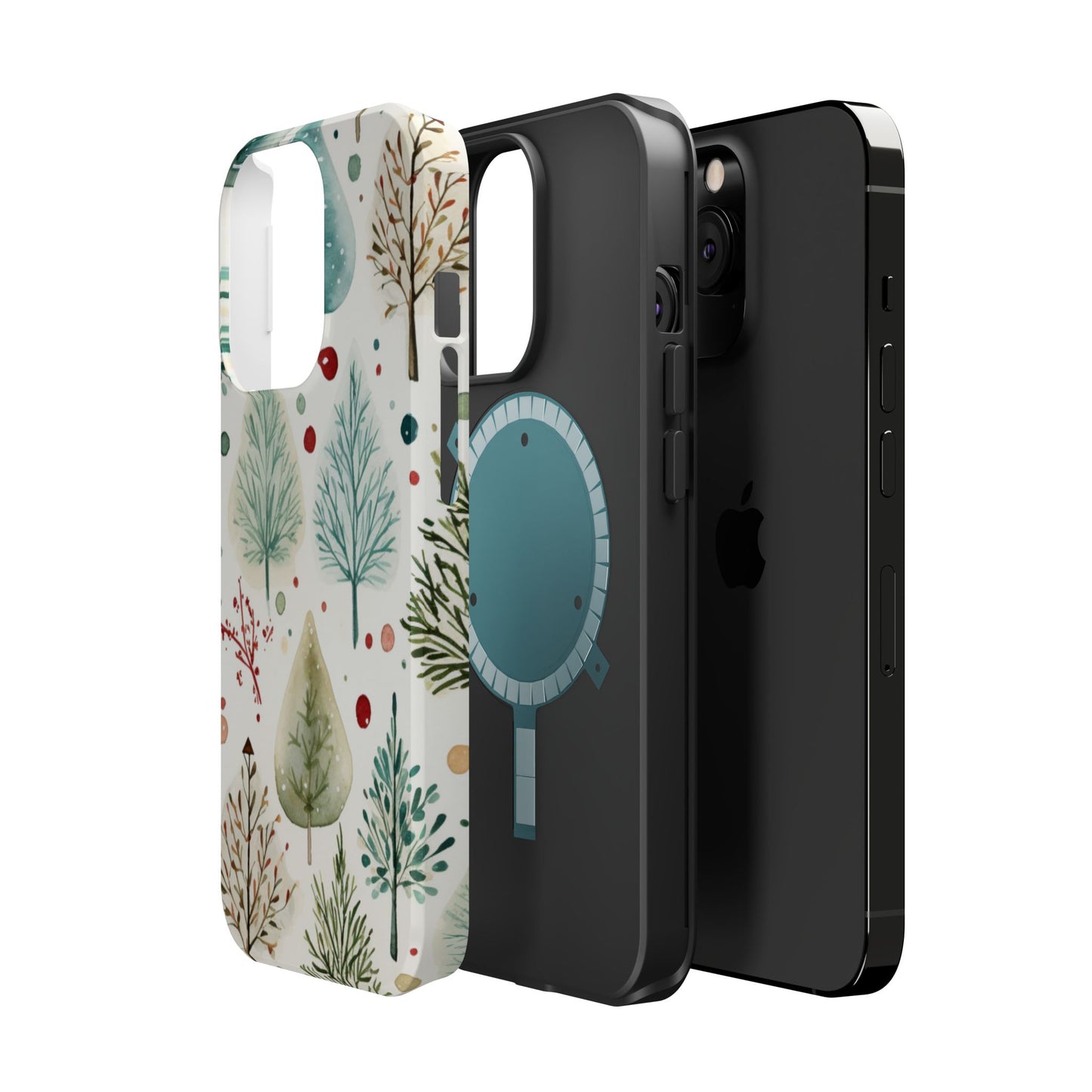 Watercolor Winter Trees MagSafe iPhone Case – Nature-Inspired, Holiday Theme Protective Cover