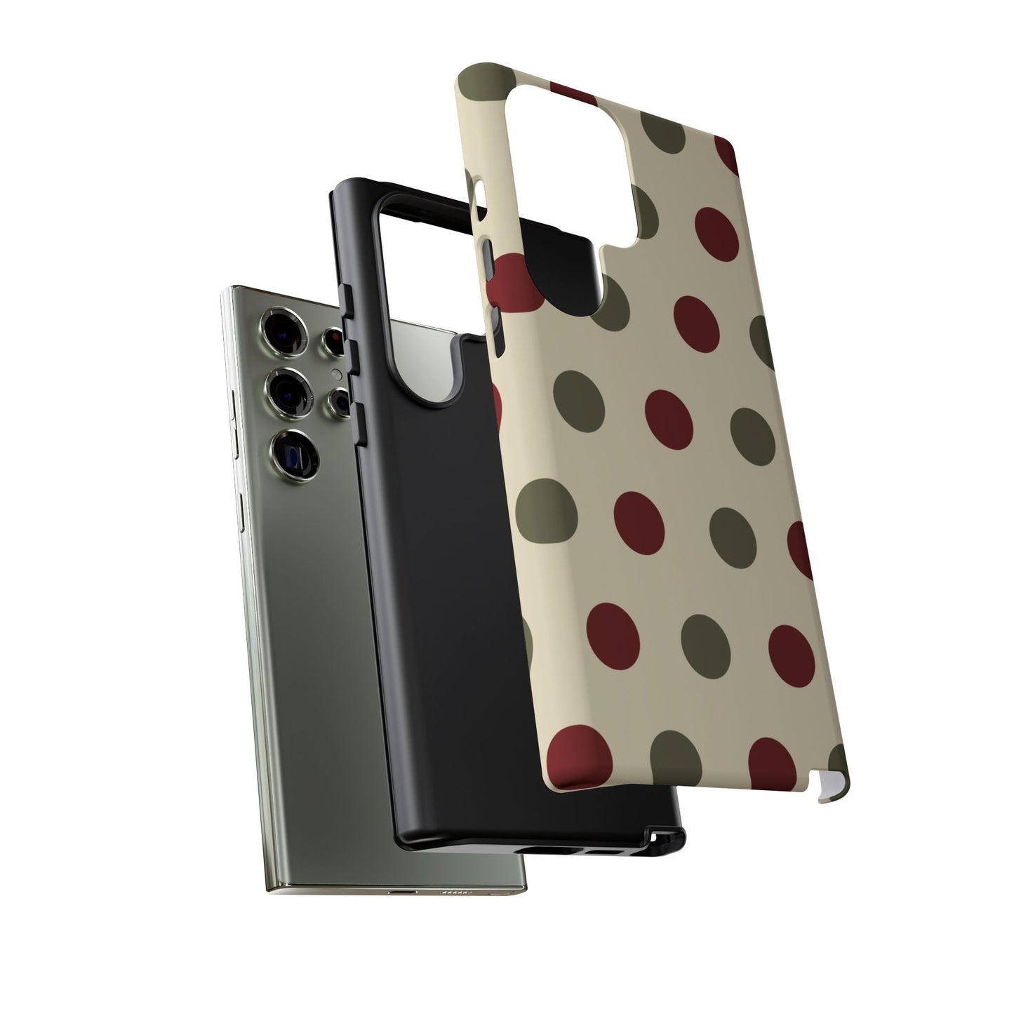 Red & Green Polka Dots on Cream – Samsung Galaxy Case