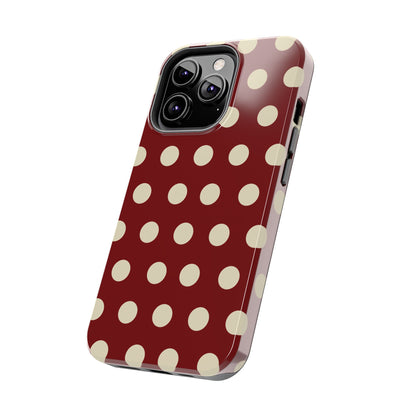 Classic Red & Cream Polka Dots - iPhone Case