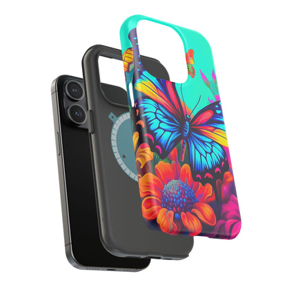 Vivid Butterfly & Floral Burst - MagSafe iPhone Case