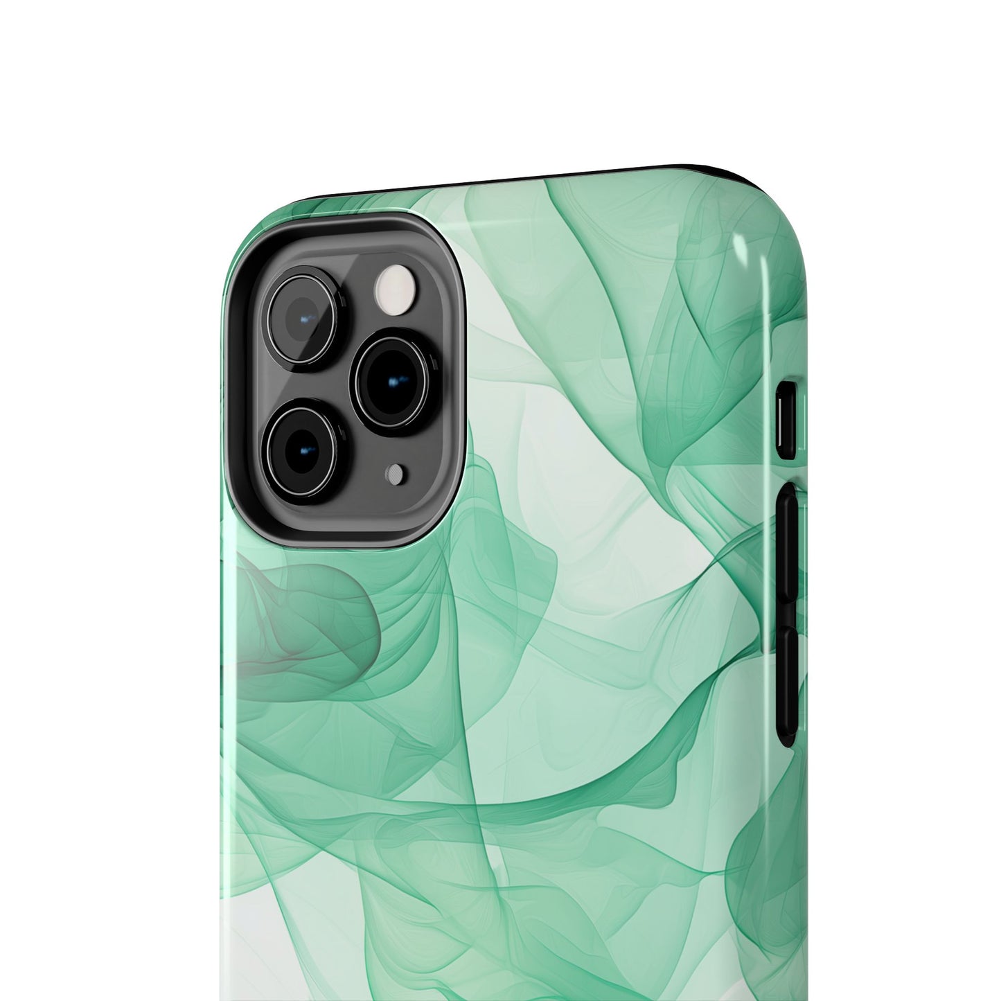 Translucent Flowing Green Fabric iPhone Case – Elegant Fluid Design - BOGO Cases