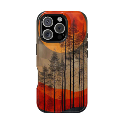 Moody Forest Moonrise MagSafe iPhone Case – Dark Landscape Design, Dual-Layer Protection