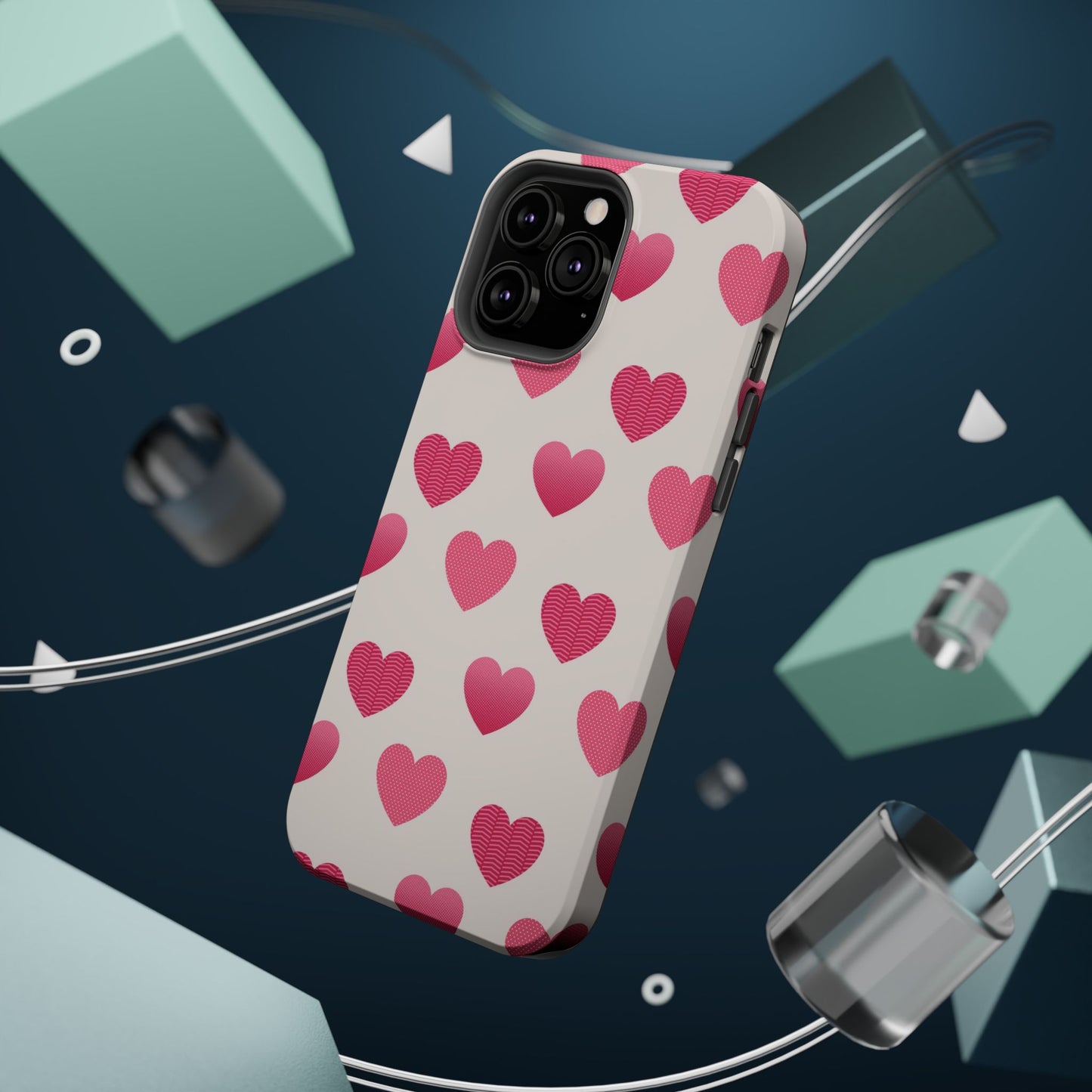 Textured Hearts MagSafe iPhone Case