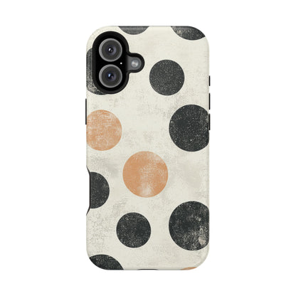 Vintage Polka Dot MagSafe iPhone Case - Retro Abstract Protective Cover