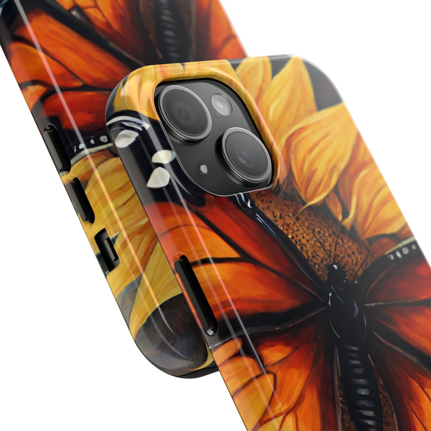 Monarch Butterfly & Sunflower Art – iPhone Case