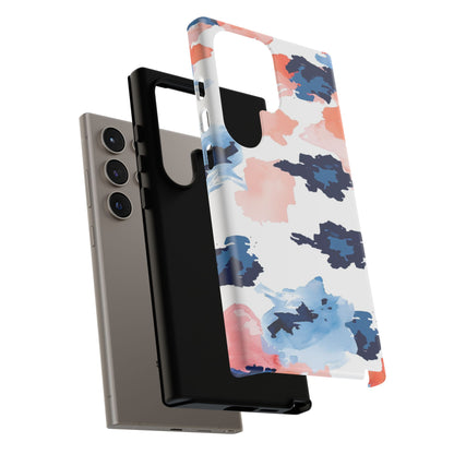 Abstract Coral & Navy Watercolor Design – Samsung Galaxy Case