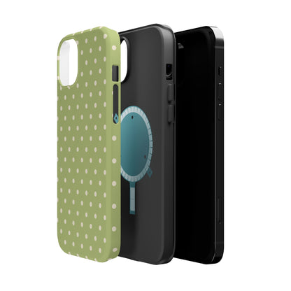 Sage Green Polka Dots – MagSafe iPhone Case