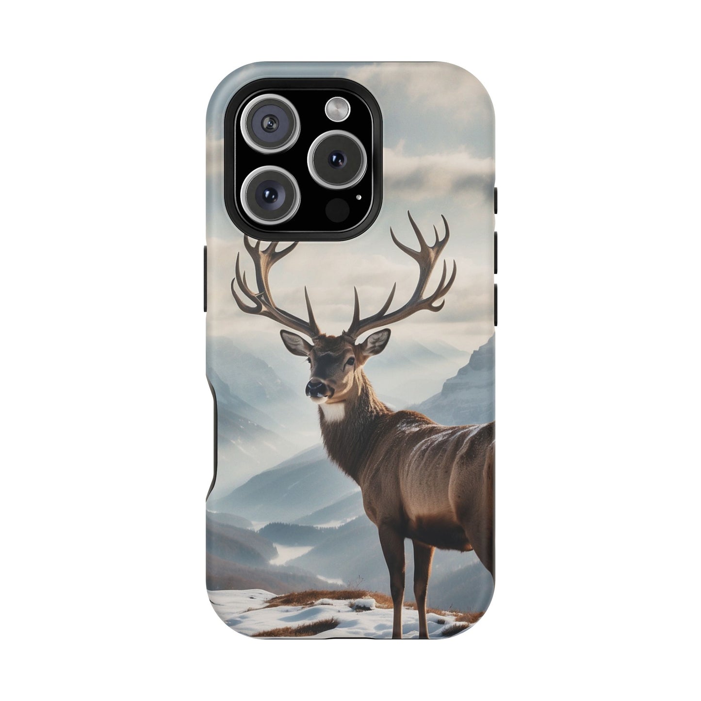 Alpine Majesty: Stag in Snow – MagSafe iPhone Case