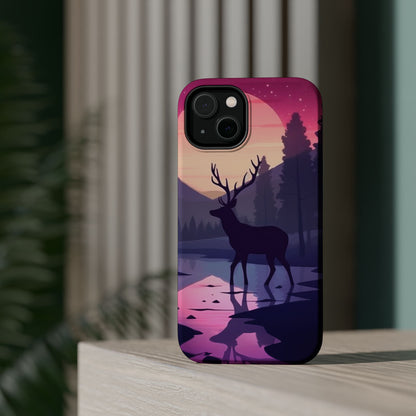 Twilight Elegance: Stag Reflection – MagSafe iPhone Case