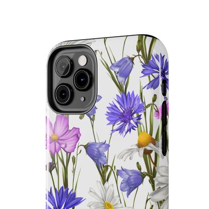 Wildflower Meadow iPhone Case – Purple, Blue, and White Floral Design