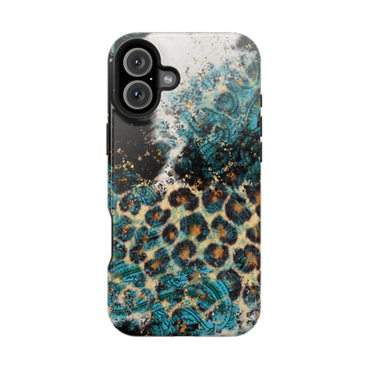 Turquoise Paisley Cowhide Leopard - MagSafe iPhone Series Case