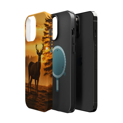 Sunset Majesty: Regal Stag – MagSafe iPhone Case