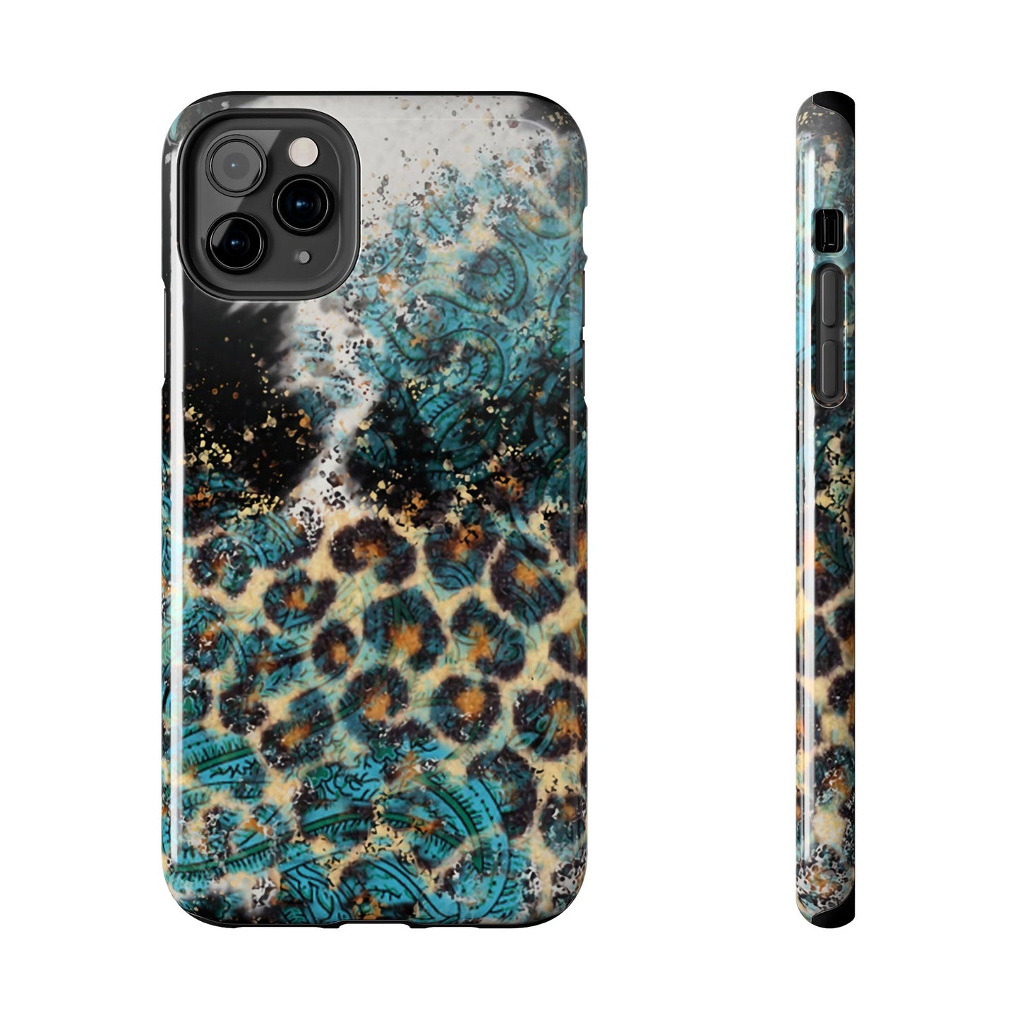 Turquoise Paisley Cowhide Leopard - iPhone Series Case