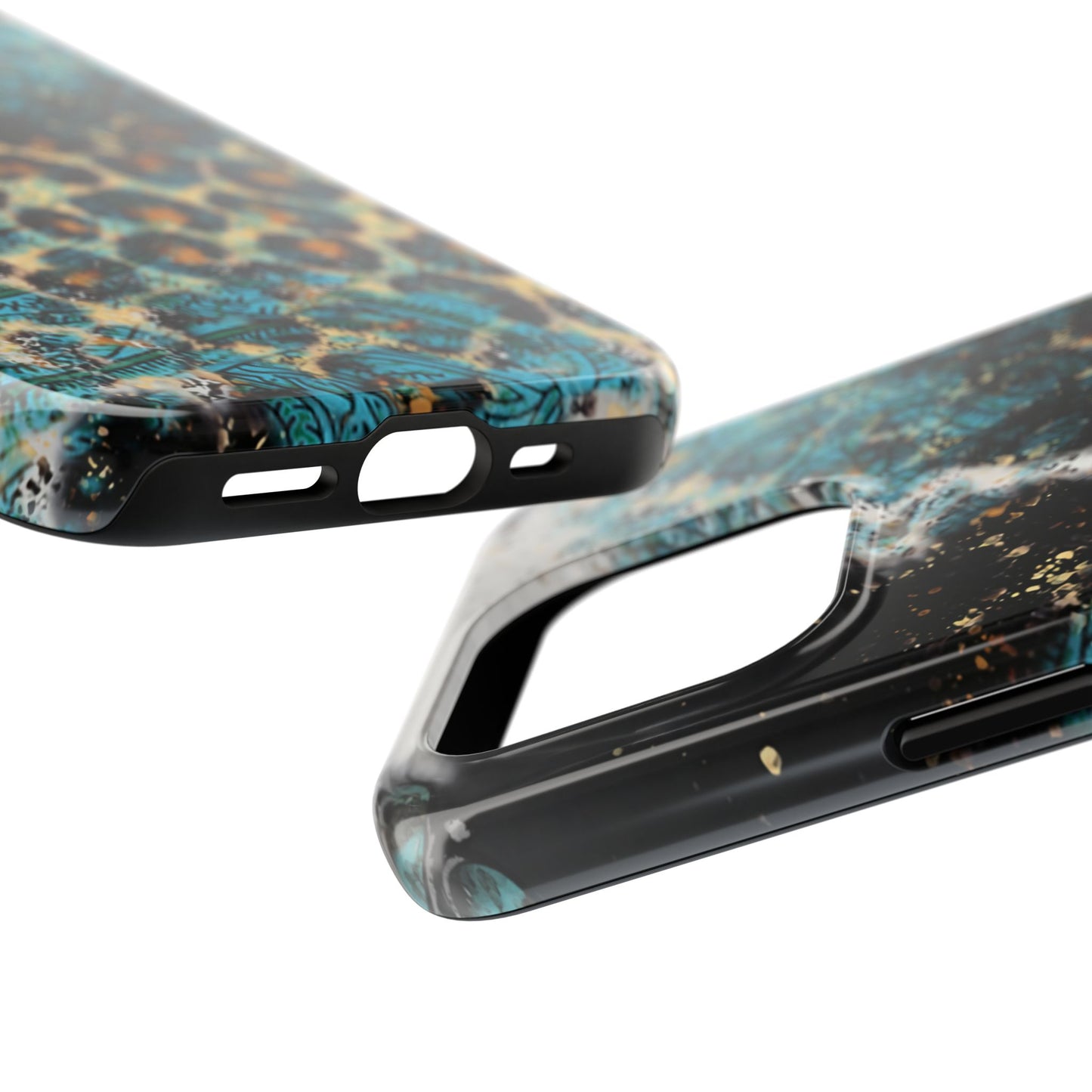 Turquoise Paisley Cowhide Leopard - iPhone Series Case