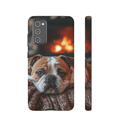 Cozy Bulldog Samsung Galaxy Case – Fireside-Inspired Protective Cover