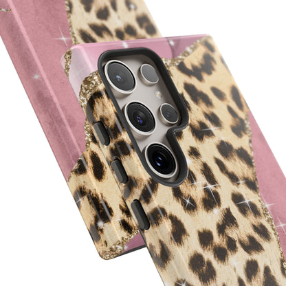 Pink Glam Leopard - Samsung Galaxy Series Case with Glitter Accents