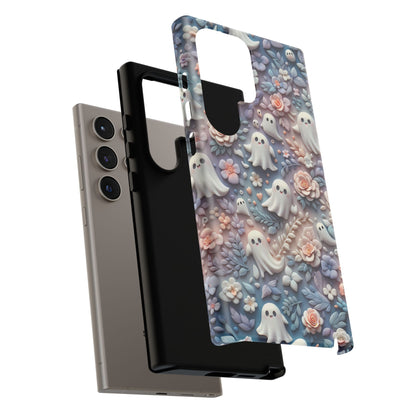 Ghosts Flowers Phone Case - Enchanting Ethereal Clay Autumn and Halloween Aesthetic - Fits All iPhones, Samsung Galaxy, & Google Pixel - BOGO Cases