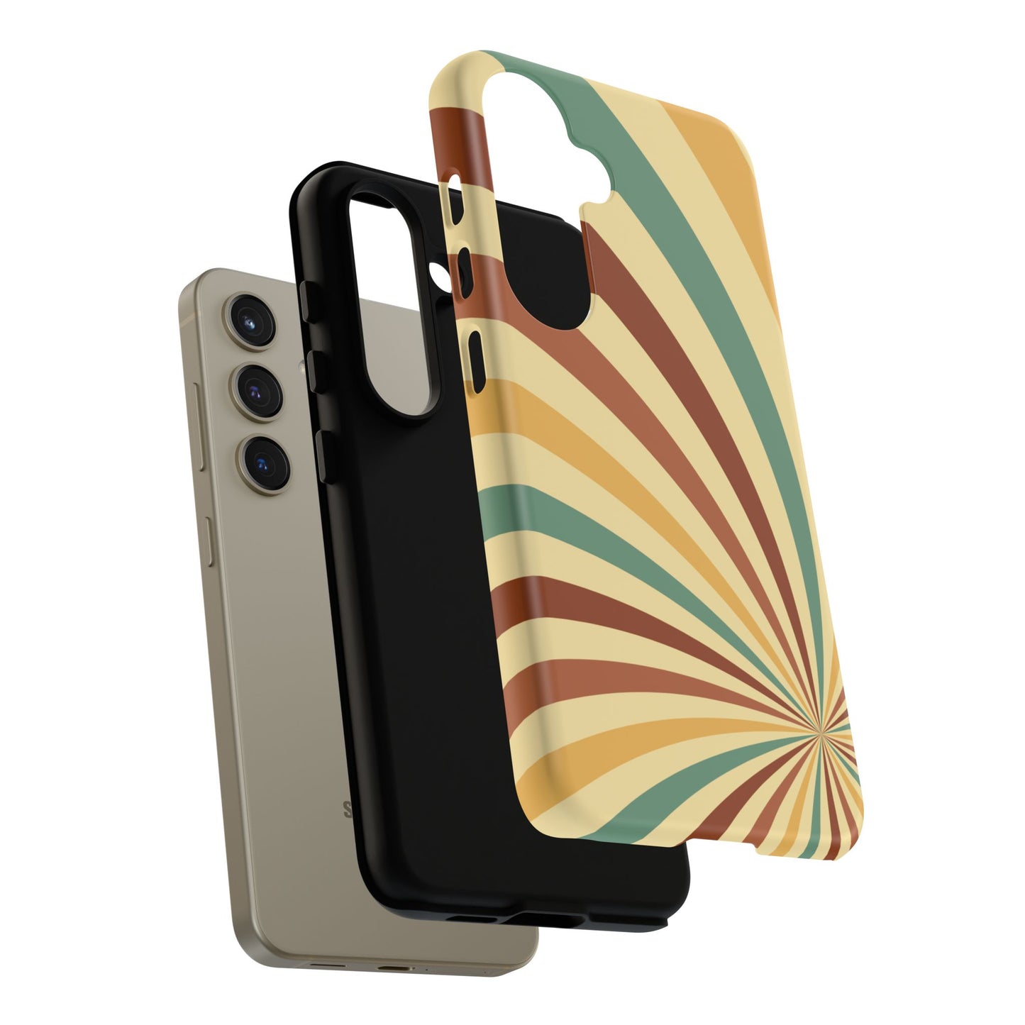 Earthy Retro Swirl Samsung Galaxy Case – Dual-Layer Protection with 70s-Inspired Earth Tones