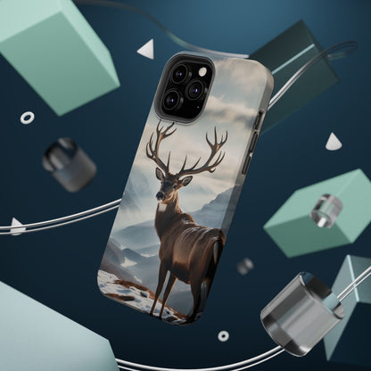 Alpine Majesty: Stag in Snow – MagSafe iPhone Case