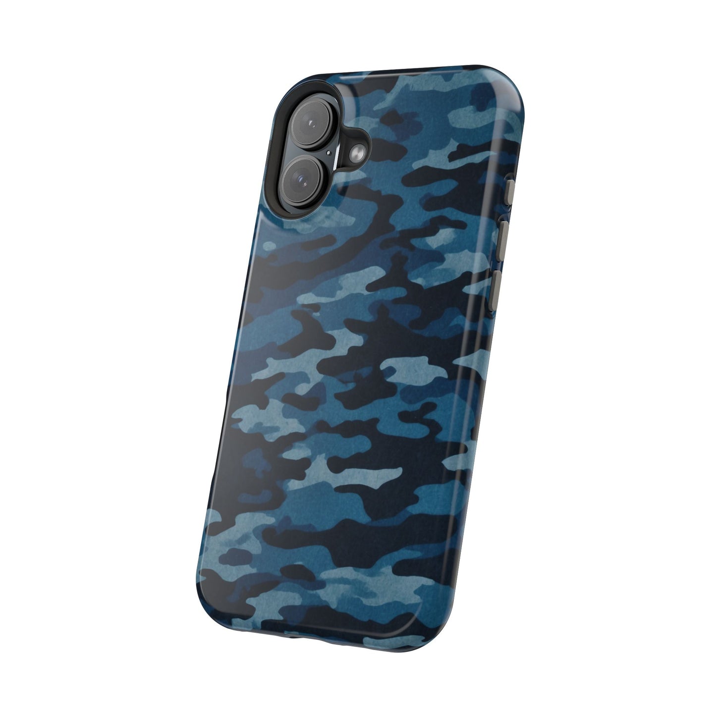 Dark Blue Camouflage – MagSafe iPhone Case with Modern Rugged Style