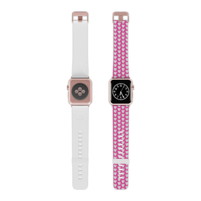  Pink Glitter Hearts Pattern Apple Watch Band