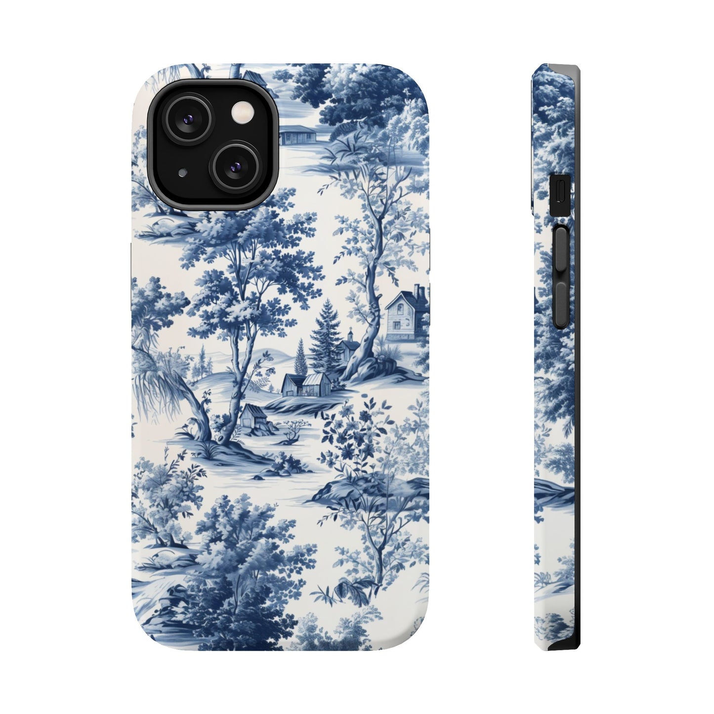 Vintage Charm Blue Toile iPhone Case